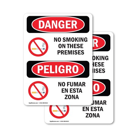 Signmission 7 in Width, Vinyl Decal, Rectangle, Bilingual OS-2PACK-DS-D-710-VS-1474